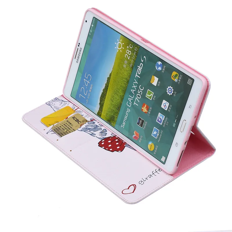 11 видов стилей чехол из искусственной кожи с рисунком для Samsung Galaxy Tab S 8 4 T700 T705c