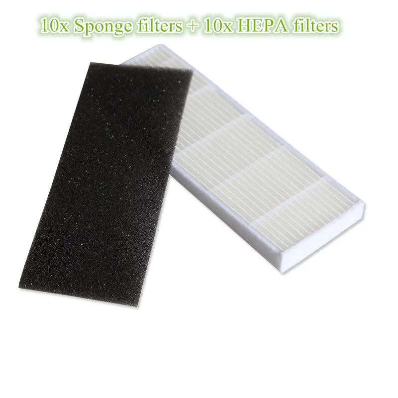 

10* Robot HEPA filter + 10*Sponge Filters for chuwi ILIFE A4 Robotic Vacuum Cleaner Filter Parts Accessories