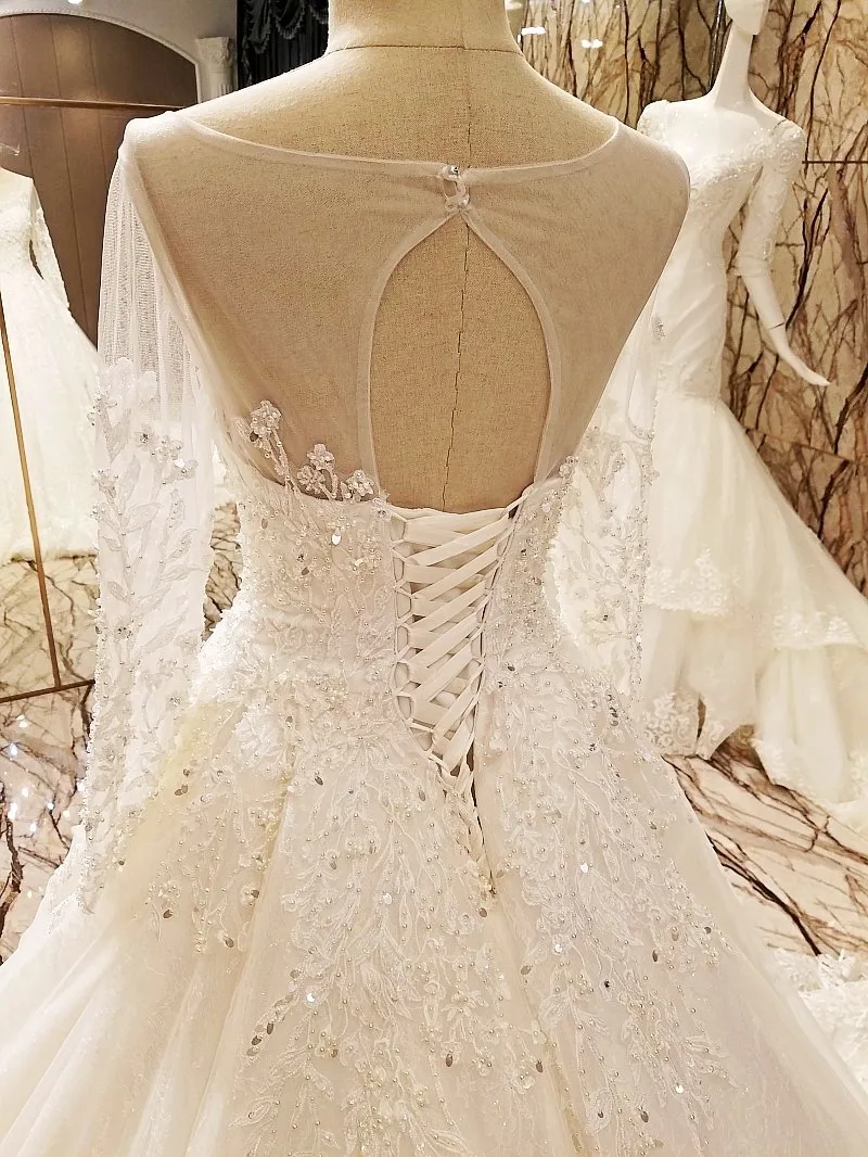 LS28564 роскошное свадебное платье 2018 с корсетом сзади бисером кристаллами длинным