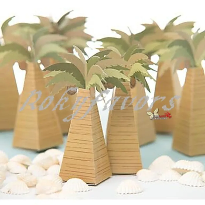 Бесплатная доставка 100 шт. коробки с пальмами сувениры конфеты для вечевечерние