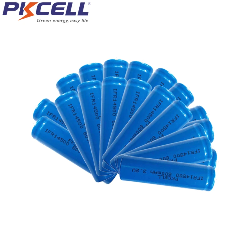 20 шт./лот PKCELL IFR14500 14500 600mAh AA 3 2 V литий железо фосфат аккумулятор аккумуляторные