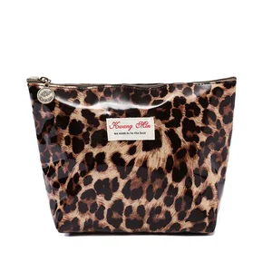 Косметички женские на молнии, леопардовые хлопковые Чехлы для косметики, клатч для девушек, дамская сумка, водонепроницаемый органайзер для хранения предметов, 2019