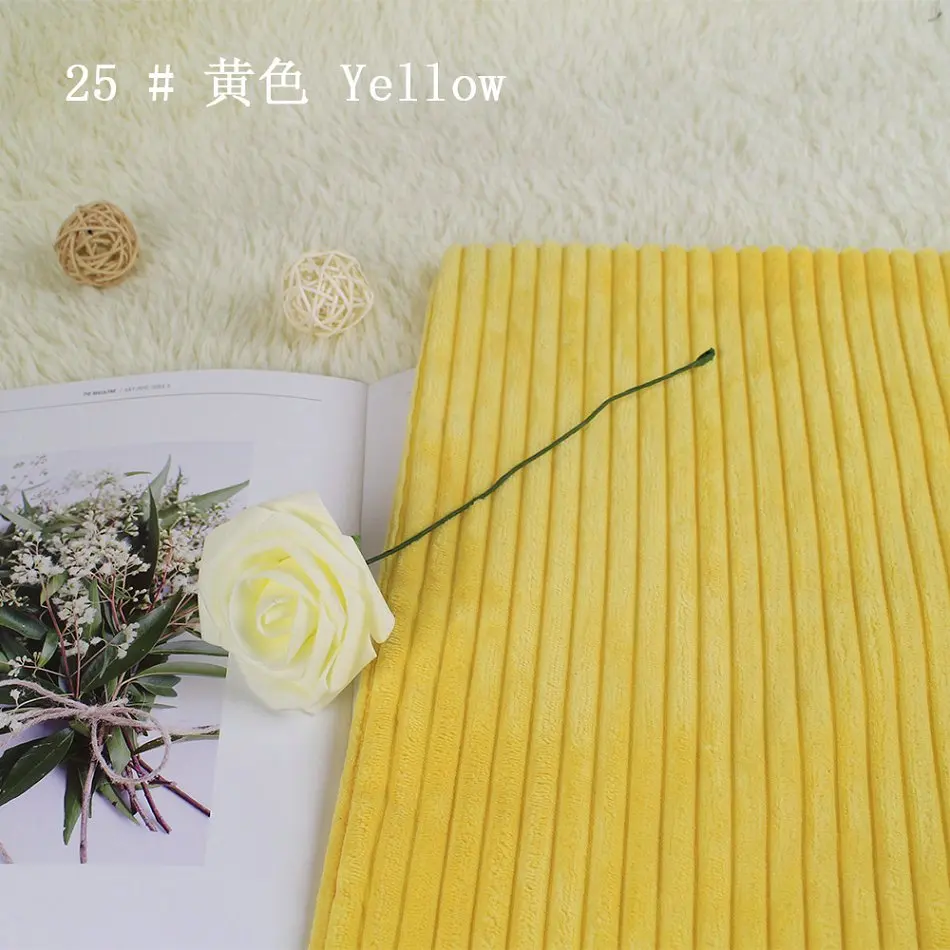 yellow 150x100 см полоса Добби Вельветовая ткань сплошной цвет для изготовления наволочки для дивана покрытие скатерти diy игрушки шторы мешок материал - Цвет: yellow