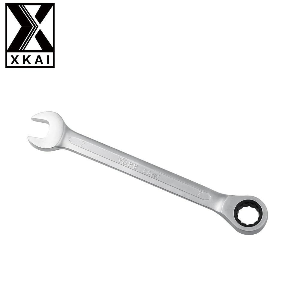 XKAI 7 мм Трещоточный гаечный ключ комбинированный гаечный ключ набор ключей трещотка Скейт инструмент зубчатое кольцо гаечный ключ трещотка ручка хром ванадий