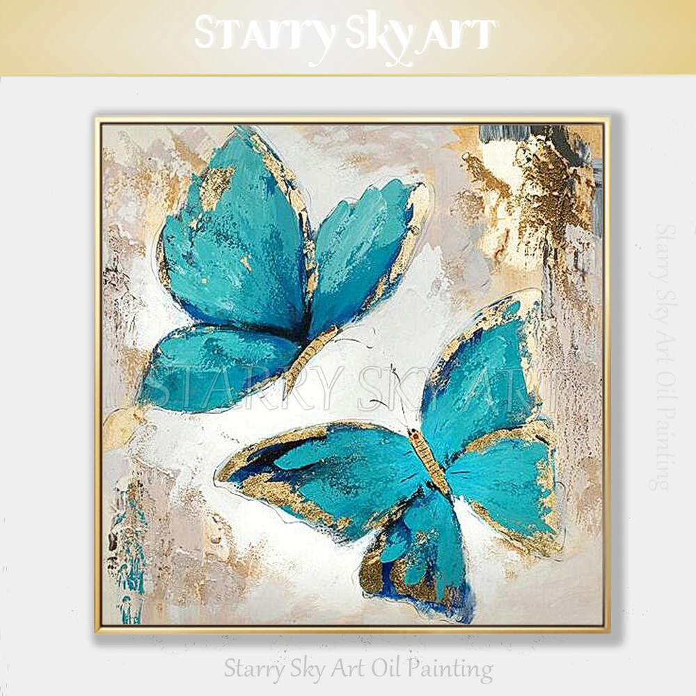 

Free Shipping Beautiful Animal Butterfly Oil Painting on Canvas Handmade Colorful Insect Butterfly Oil Painting for Wall Decor