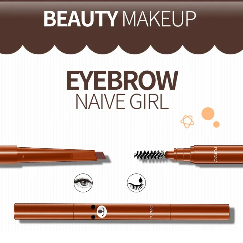 Водонепроницаемый Автоматический двойной карандаш для бровей с кисточкой
