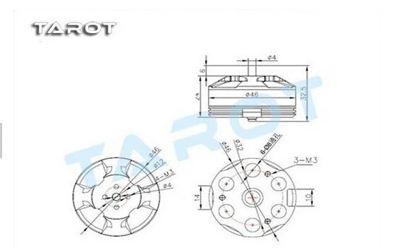Tarot TL68P07 6S 380KV 4008 дисковый бесщеточный двигатель для многовинтового ру самолета 4
