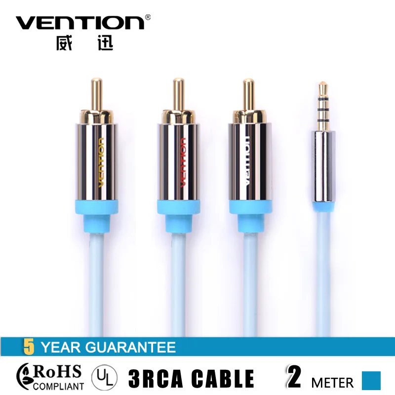Vnetion 2 м Высокое качество мужчинами Jack 3 5 мм RCA аудио кабель адаптер для Android ТВ