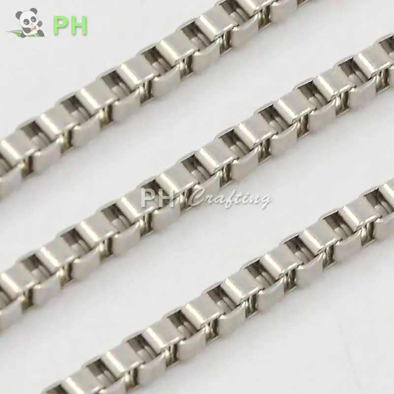 

316 Stainless Steel Venetian Chains, Box Chain, Stainless Steel Color, 2x2mm