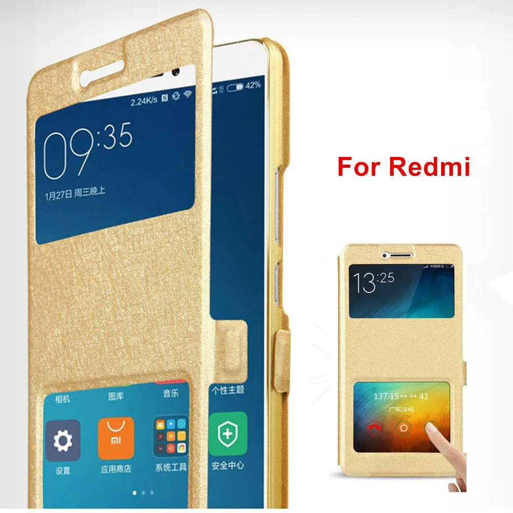 Чехол для Xiaomi Redmi Note 5 Plus Pro 4 4X 5A 4A 3 3S 2 из шелковой кожи с откидной крышкой Red Mi