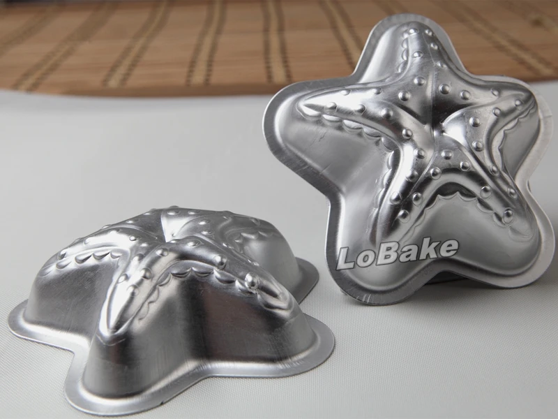 (5 шт./лот) Уникальный дизайн маленькие 10*3 см Морская звезда stellleroid Морская звезда форма алюминиевый сплав плесень мусс Кекс желе плесень DIY