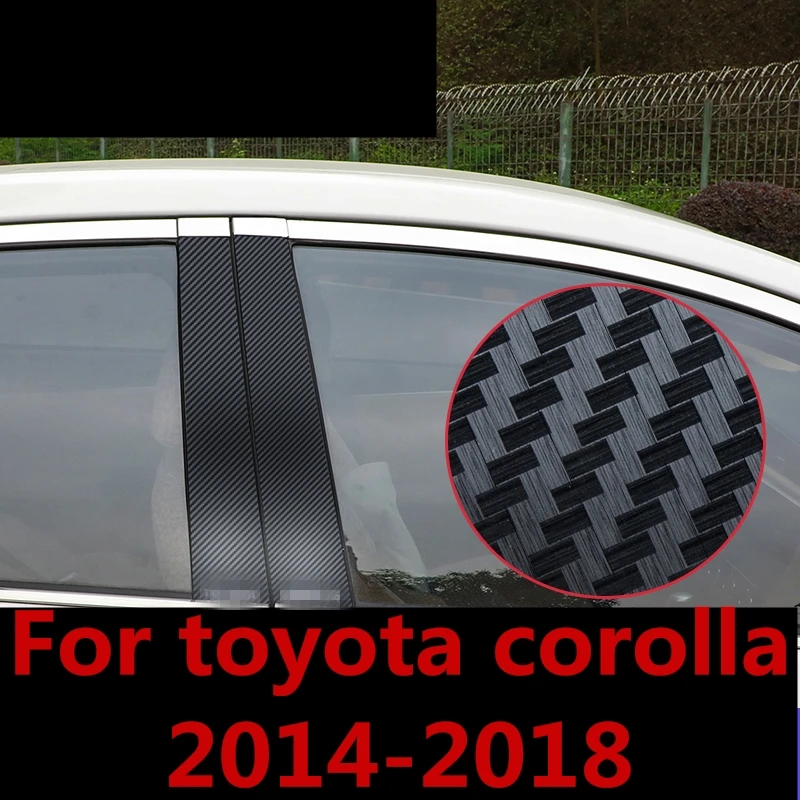 Для toyota corolla 2014 2018 отделка окна автомобиля BC колонна блестки перемешивания крышки