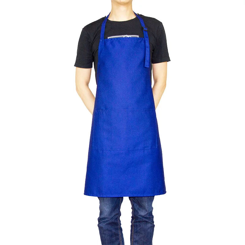 

2019 Korean Unisex Waitressing Apron Pockets Adjustable Neck with 2 Pockets 10 Color Shave blue apron tablier apron