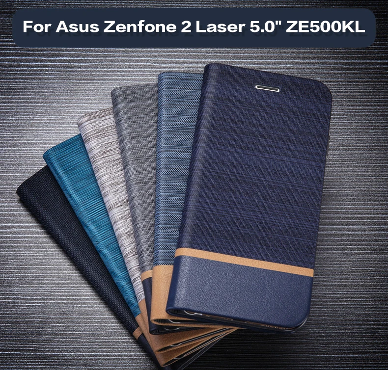 Кожаный чехол-книжка для Asus Zenfone 2 Laser ZE500KL силиконовый 5 0 дюйма деловой чехол |