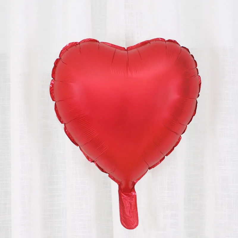 Red Heart 1 шт. 18 дюймов Сердце Звезда металлик матовое сердце гелиевый воздух воздушный шар из фольги шары для свадьбы и дня рождения вечерние украшения для детского душа - Цвет: Red Heart