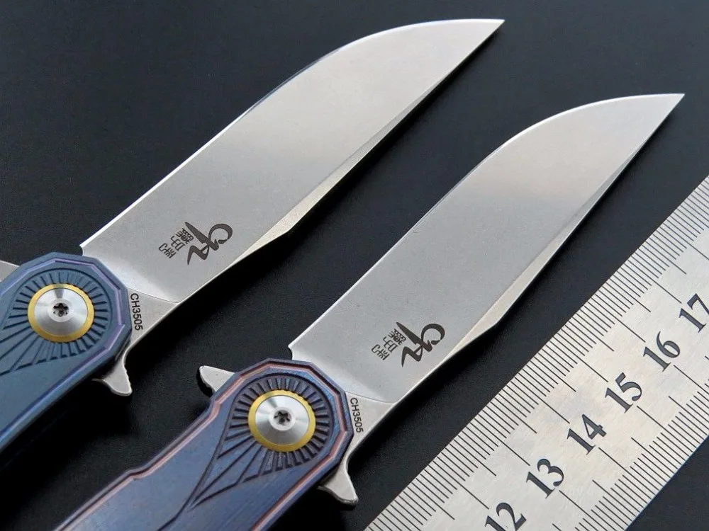 Eafengrow CH3505 Flipper folding knife S35VN Blade ball bearing TC4 Titanium handle camping hunting pocket fruit Knives EDC tool |