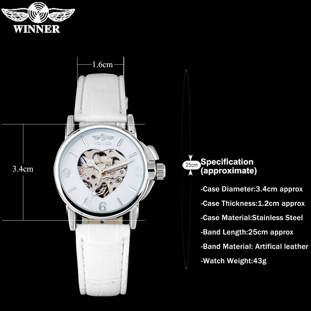 WINNER популярный бренд 2016 женские часы простые автоматические Скелетон циферблаты