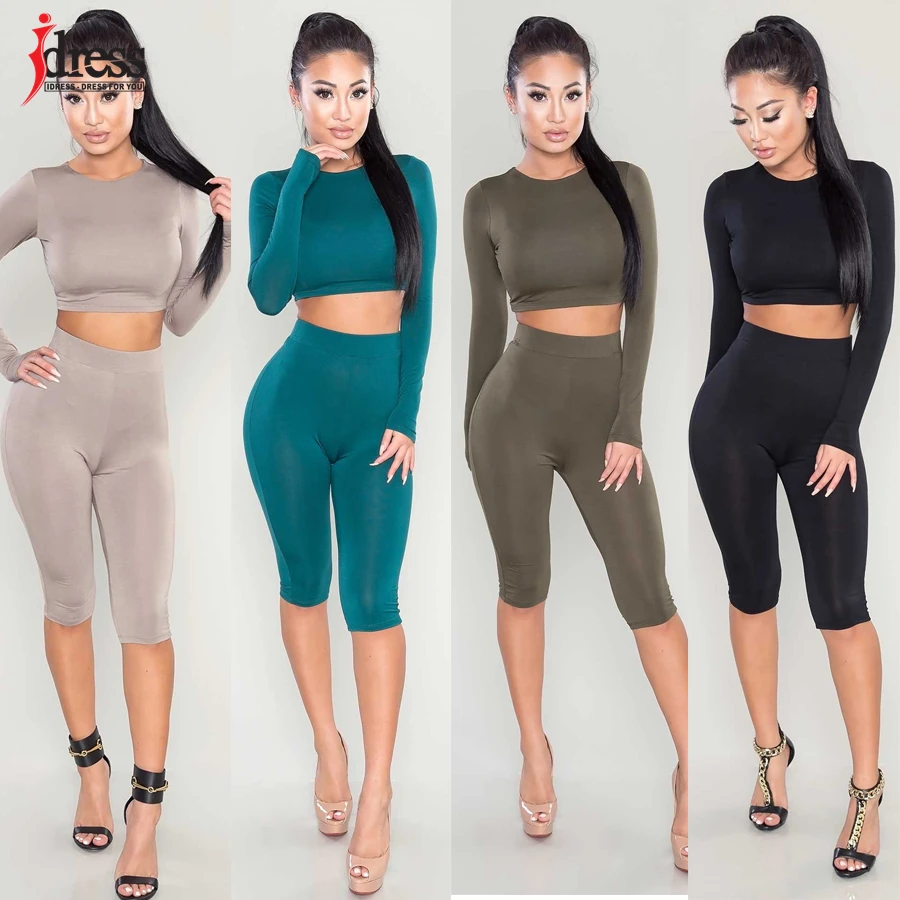 Женский Облегающий комбинезон IDress из двух частей летний черный до колена 2016