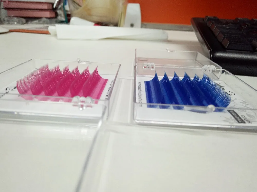 Горячая распродажа!! Красочные ресницы поддельные, цветные индивидуальные искусственные ресницы-наращивание 100% ручной работы.