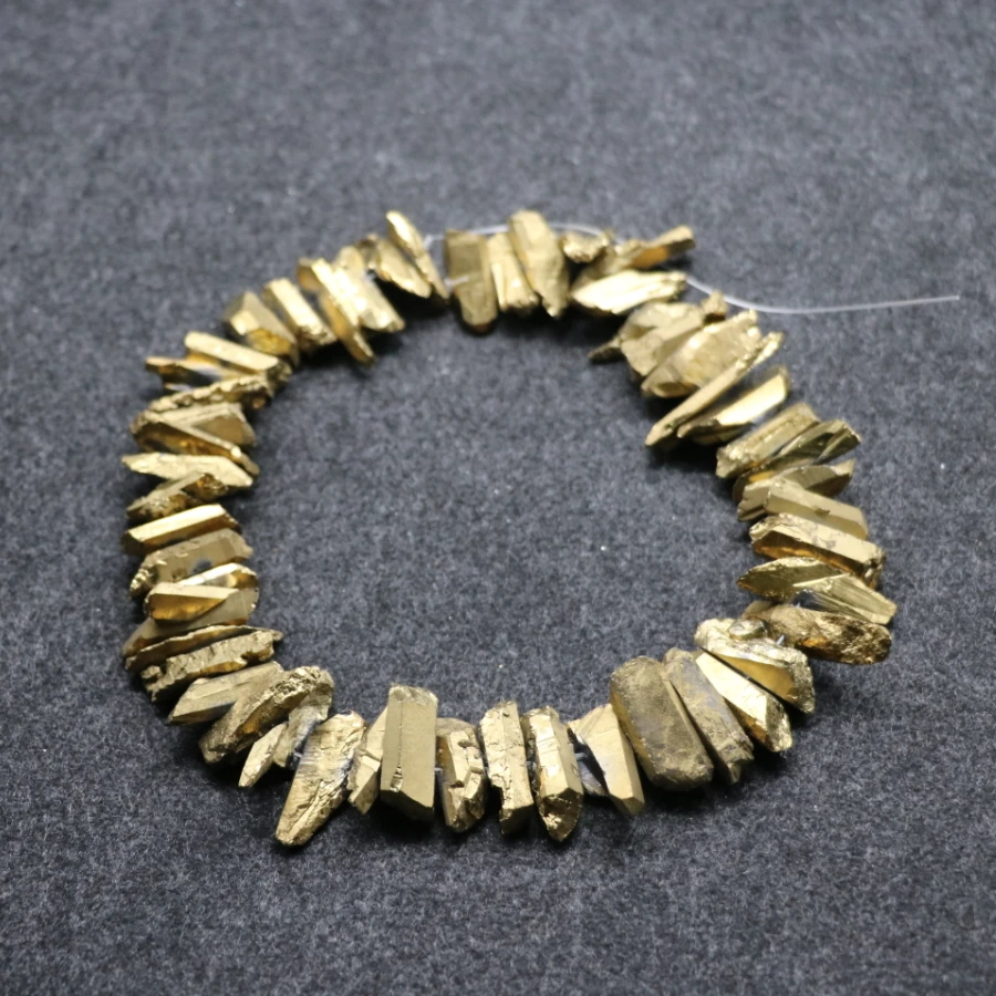 Подвески из необработанного золота с кристаллами кварца сверху бусины для