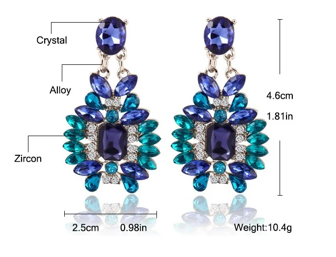 Массивные модные ювелирные изделия элегантный блестящий камень смолы синий