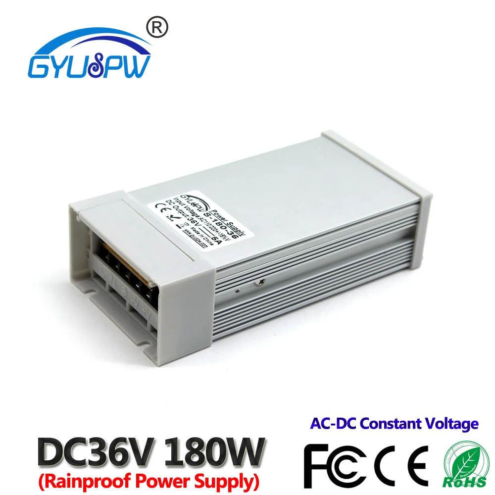 Наружные непромокаемые DC36V 5A 180 W светодиодный Питание драйвер трансформатор 220 V