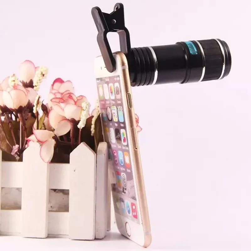 Универсальный зажим 12X зум телефото телескоп объектив камеры телефона для XiaoMi Redmi
