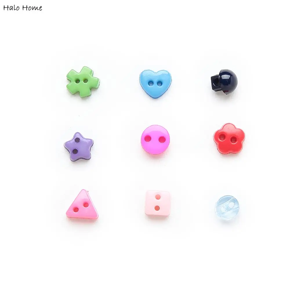 Симпатичные богато красочные полимерные пуговицы 100 шт. смешанные с 2 отверстиями