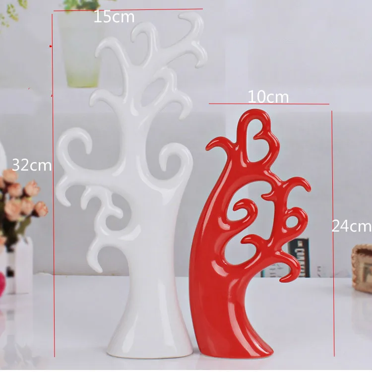 two-piece tree Несколько цветов керамическое Современное украшение богатство Lukcy свадебный подарок украшение домашнего интерьера Z - Цвет: two-piece tree