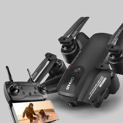 Черный Двойная камера s Drone wifi 1080P камера FPV высота Hode оптический поток складной Безголовый RC Квадрокоптер для селфи, Дрон с камерой HD - Цвет: Черный