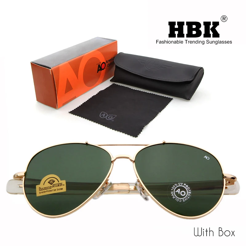 HBK пилот 90s AO общий Американский Оптический 12K золотой ТИНТ рамка Oculos De Sol военный