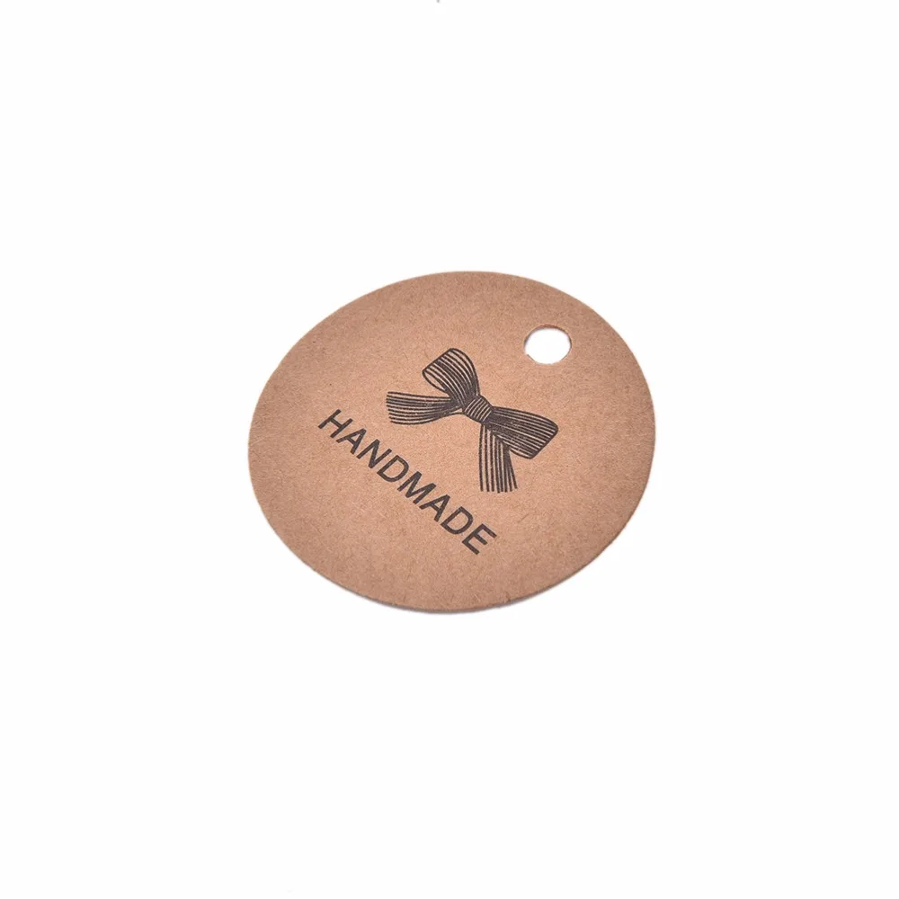 

100pcs/lot 4*4cm DIY Hand Made For Gift Cake Baking Sealing Hang tag Handmade Kraft Label Vintage Label Sticker Party Favors