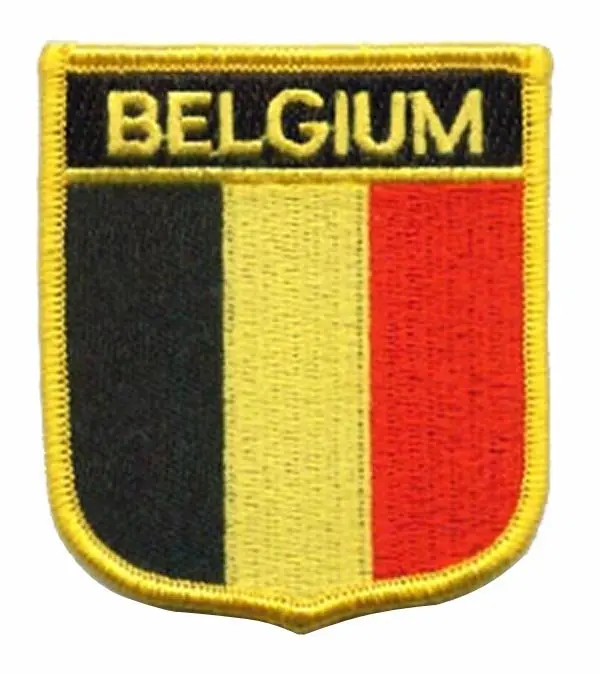 Бельгия флаг вышивка патч вышитые этикетки для одежды Мерроу границы с ПВХ