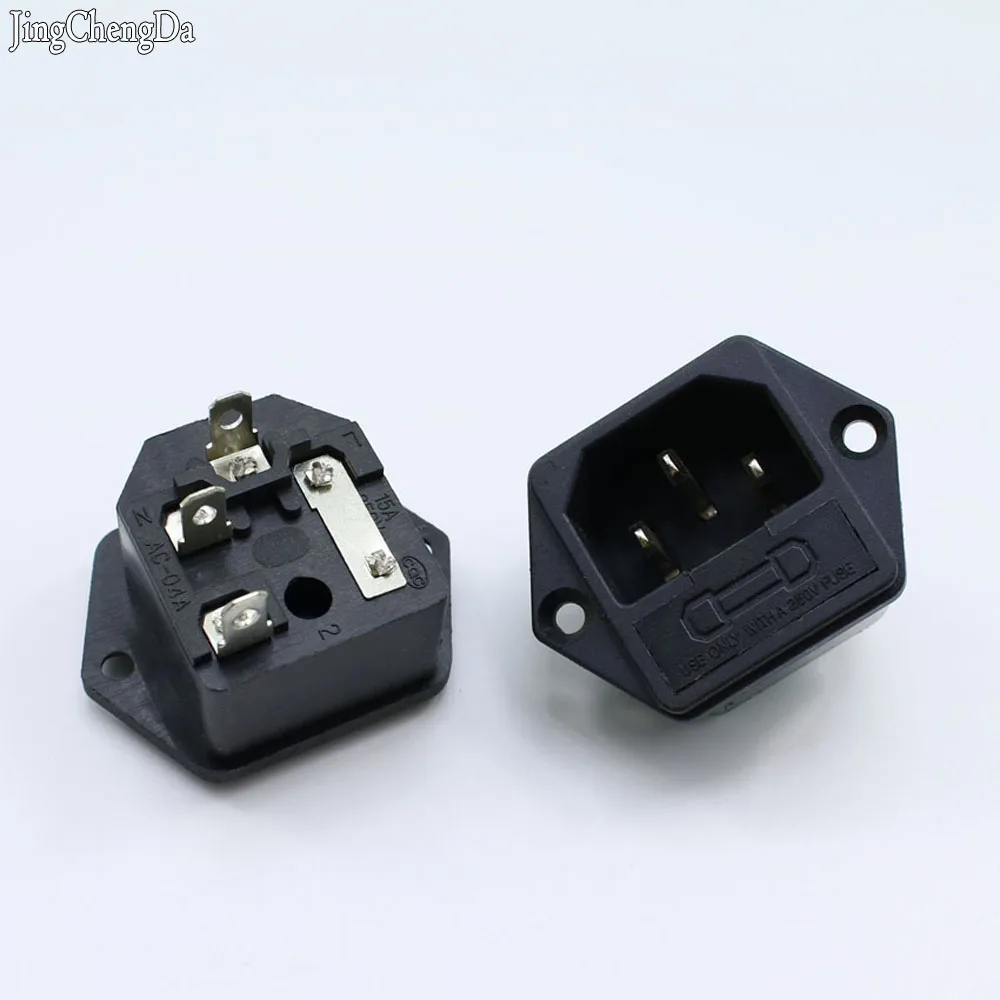 

1pcs 3-PIN IEC 320 C14 Male Power Cord Inlet Socket Receptacle Connector With Fuse Holder FOR Audio AMP 250V 10A Rohs CCC TUV CE