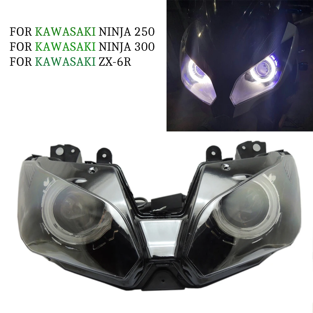 Ангел глаз спрятал проектор пользовательские фар сборки для Kawasaki Ninja 300 2013 /EX300 синий аксессуары для Kawasaki Versys