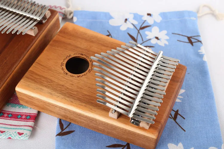 17 клавишный палец Kalimba Mbira Sanza большой палец пианино Акация красного дерева поддерживающая сумка клавиатура Marimba деревянный музыкальный инструмент