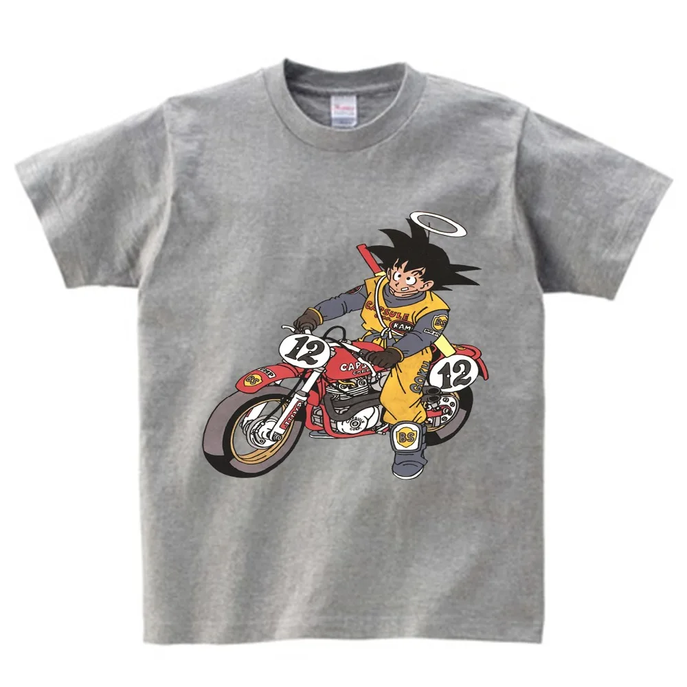 

Children's cartoon printed T-shirts funny summer animated T-shirts new motorcycle clothes for boys and girls aged 2-15 kids Tee