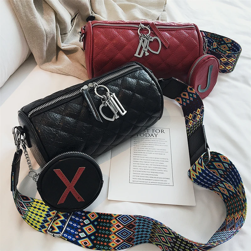 Wild Messenger Bag Wide Shoulder Strap One Lingge Fashion Drum | Багаж и сумки