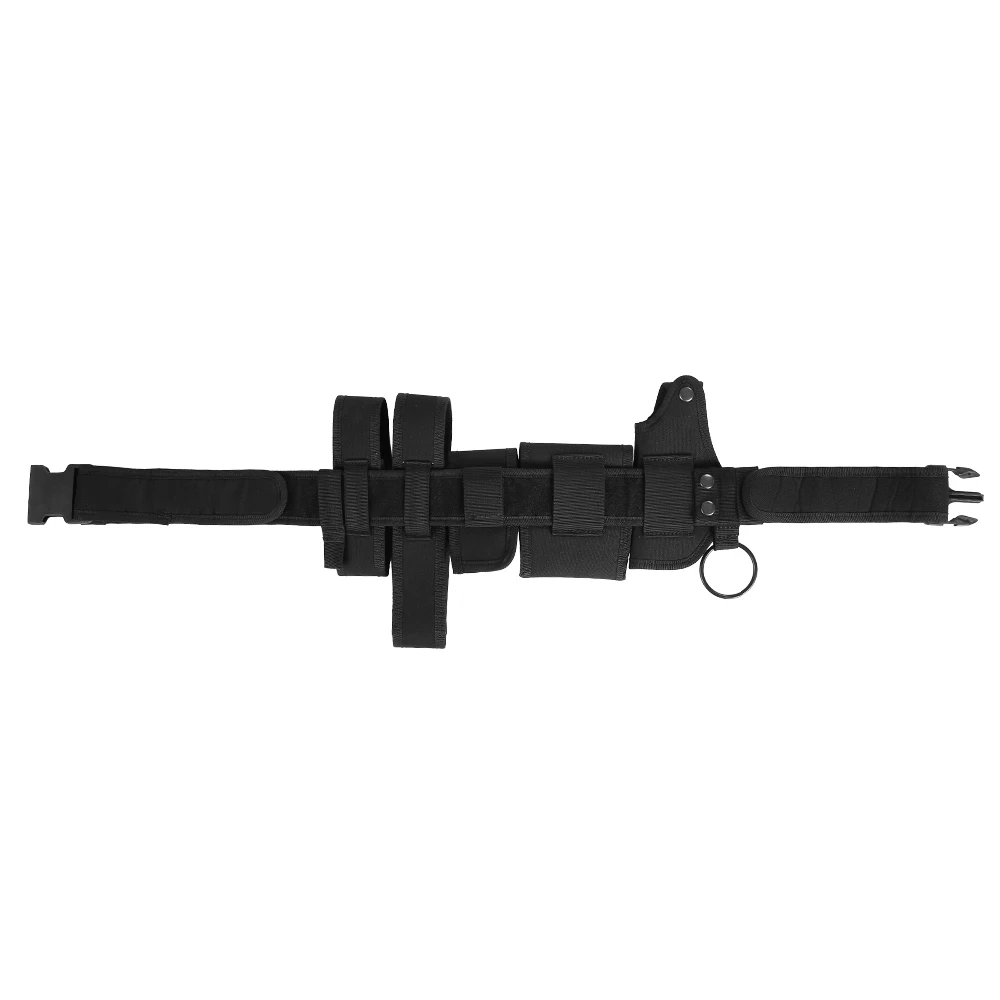 black 6pcs kit Тактический ремень Lixada, модульное оборудование для обеспечения безопасности полиции, военный пояс с мешками, кобура, снаряжение - Цвет: black 6pcs kit