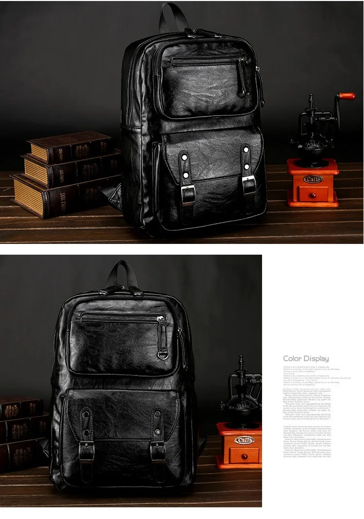 Мужской кожаный рюкзак, мужские рюкзаки для путешествий, Mochila Masculina, Черная мужская сумка для книг, рюкзак для ноутбука, Mochilas Para Hombre Man