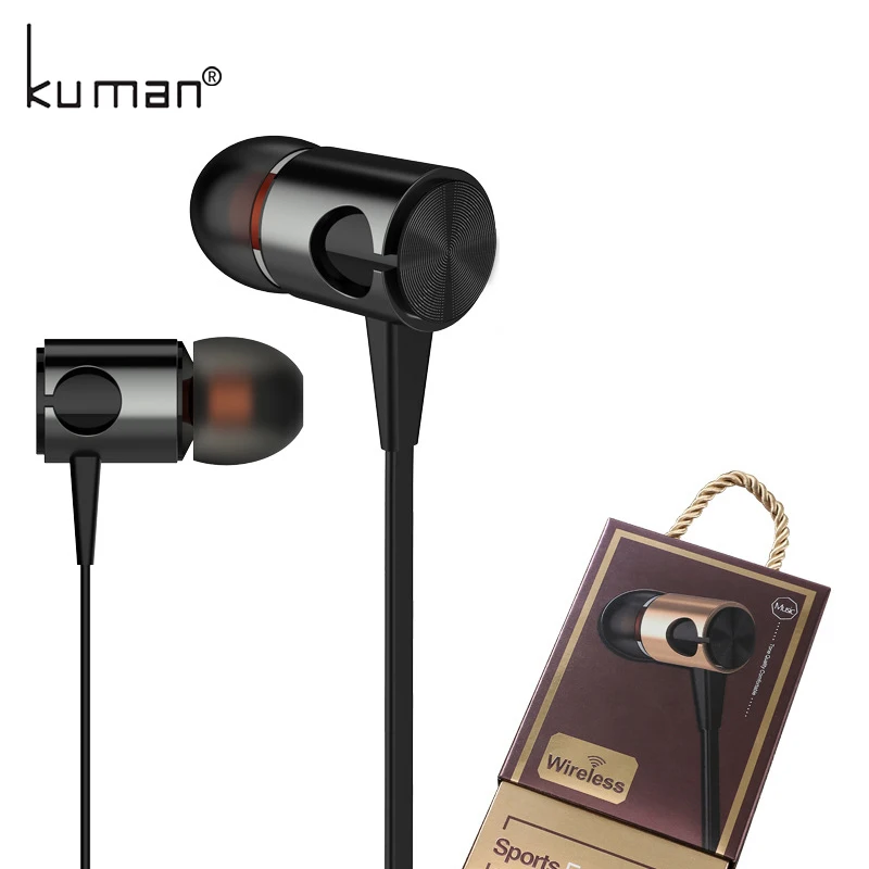 Kuman Bluetooth гарнитуры Super Bass Наушники с микрофоном вкладыши Спорт гарнитура для samsung