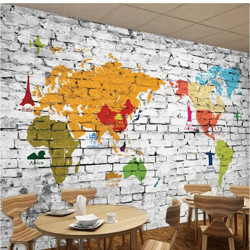 Фотообои в европейском стиле ностальгические ретро кирпичные настенные росписи