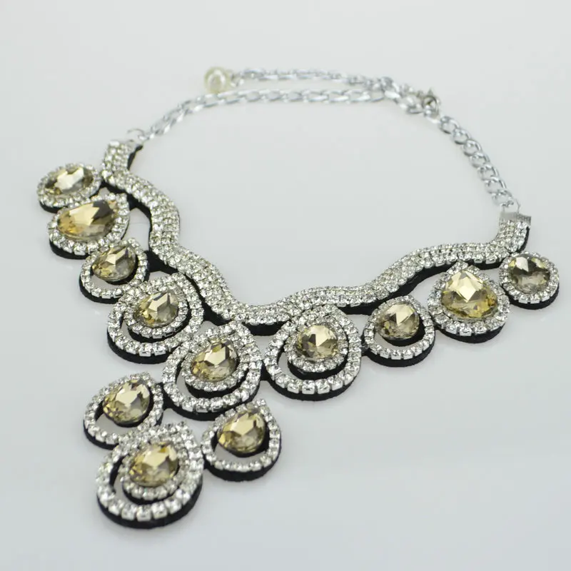 Модное дизайнерское Элегантное ожерелье чокер ручной работы с кристаллами в