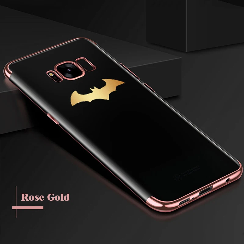 Роскошный обшивка мягкий чехол для телефона для samsung Galaxy S7 Edge S8 S8 Plus Coque Прозрачный чехол для samsung S9/S9Plus Note 8 Fundas - Цвет: Bat Rose Transparent