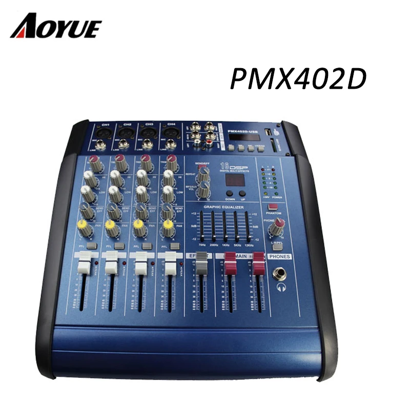 Музыка DJ цифровой интерфейс USB аудио микшер PMX402D с 4 каналов |