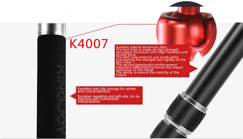 KINGJOY официальный K4007/K4207 Сверхмощный Профессиональный штатив из углеродного волокна для видеокамеры штатив для всех моделей Movil SLR DSLR