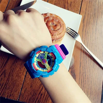 Blue Rose Gold SANDA Брендовые мужские цифровые часы водонепроницаемые мужские спортивные часы 3 бар водонепроницаемые уличные повседневные часы ударопрочный будильник - Цвет: Blue Rose Gold