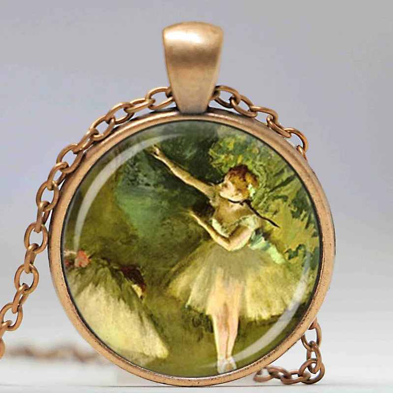 Новый Кулон Балерина ожерелье балетки для танцев ювелирные изделия зеленого