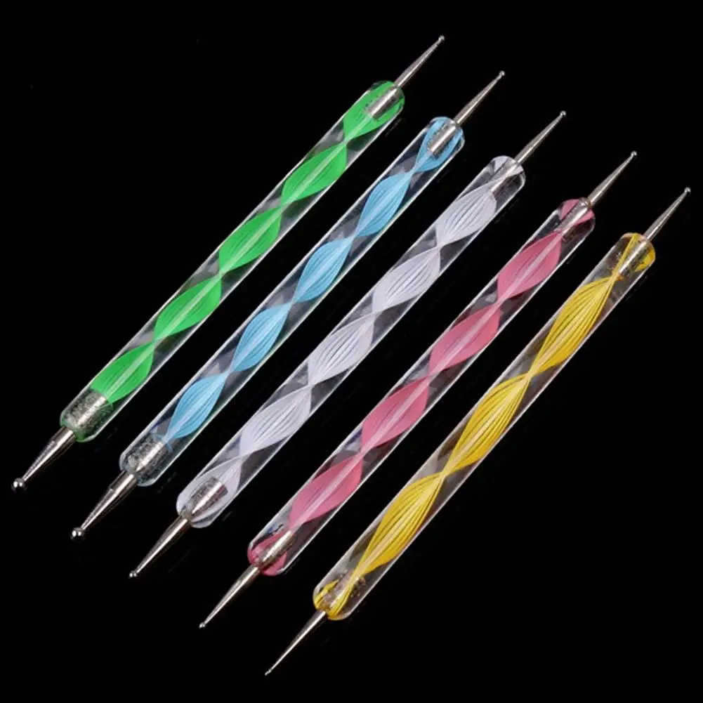 20 шт./лот 2 Way инструменты для дизайна ногтей Dotting Pen 3D Ручка маникюрные рисования