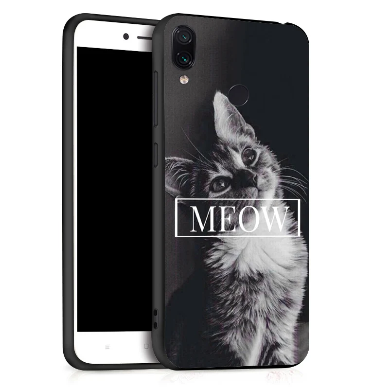 Case For Xiaomi Redmi Note 7 5 Pro 8 Cases Coque 3D DIY Painted Black Flower Cat Cover On For Xiaomi Mi 9 SE Xiomi 9T Bumper